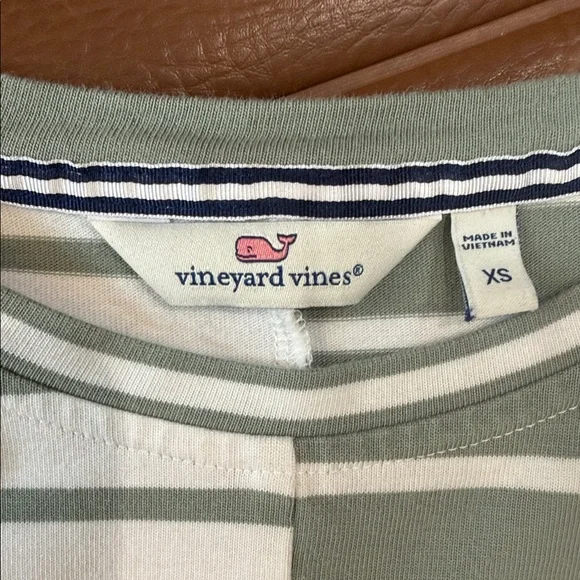 Vineyard Vines Striped Pullover Sweater Shirt XS Boat Neck Green Stripe - Picture 4 of 5